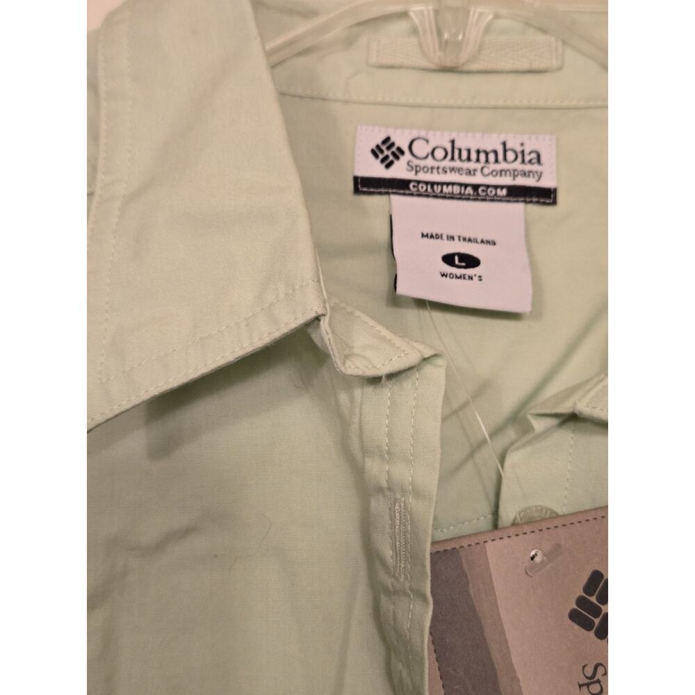 NWT Columbia Bayview Shirt Green Sleeveless Button Down Tank Women's L - NEW - Picture 5 of 9